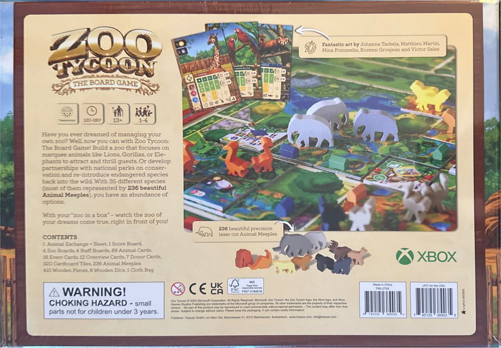 Zoo Tycoon  (1-4) board game collectible [Barcode 745125389035] - Main Image 2