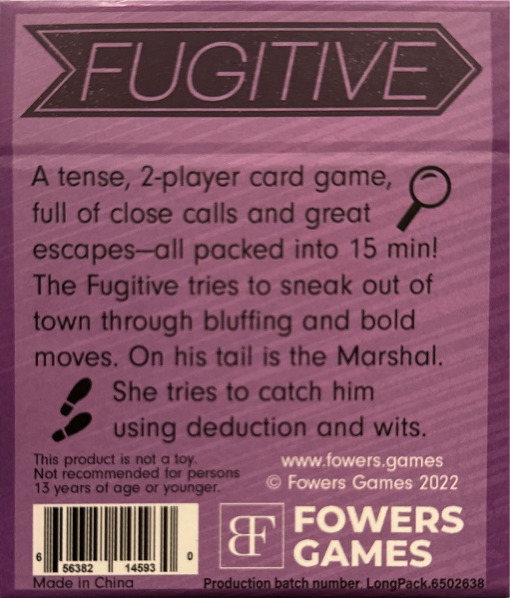 Fugitive: Second Edition  (2) board game collectible [Barcode 656382145930] - Main Image 2