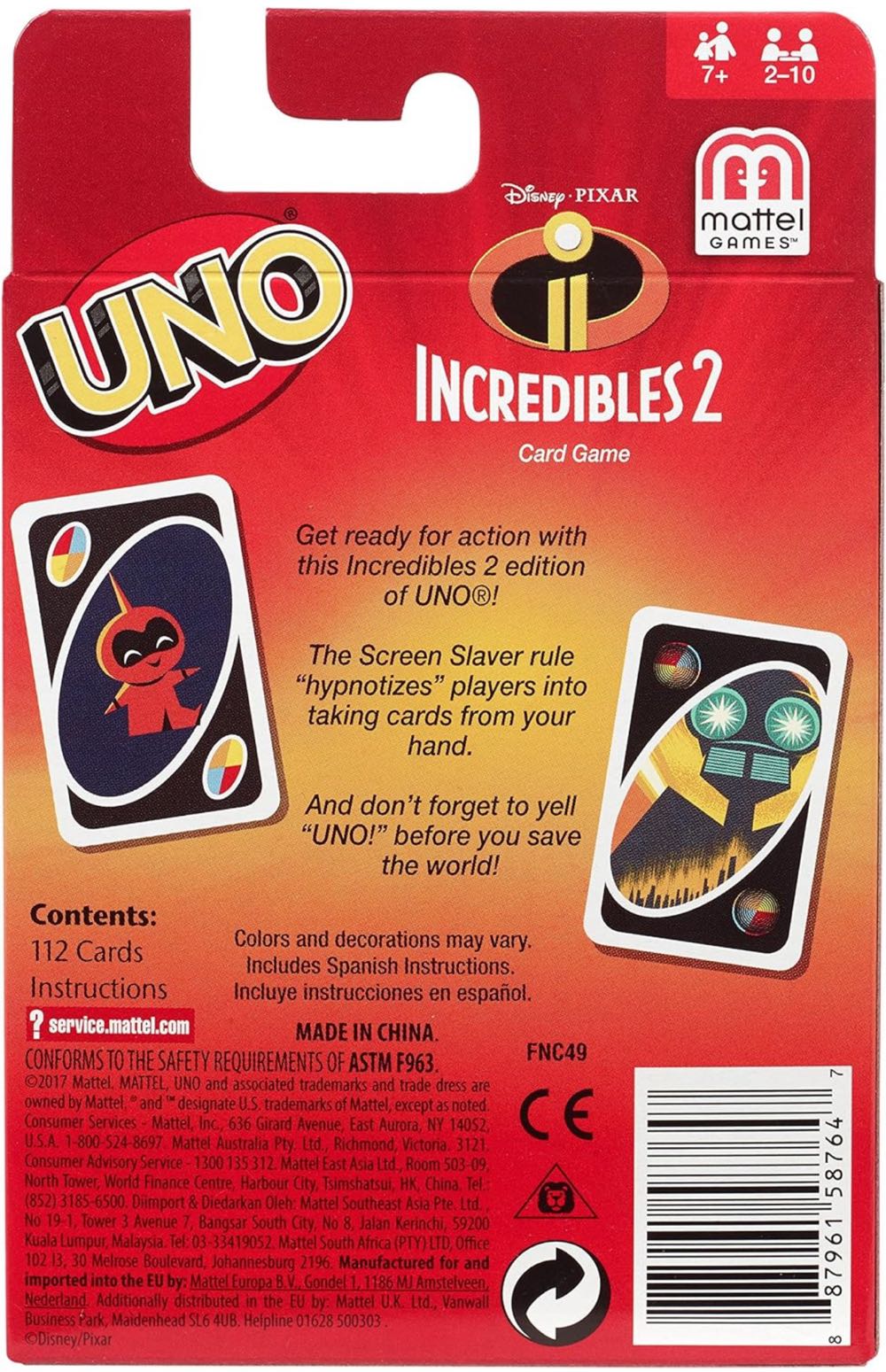 UNO® • Disney/Pixar: Incredibales 2  (2-10) board game collectible - Main Image 2