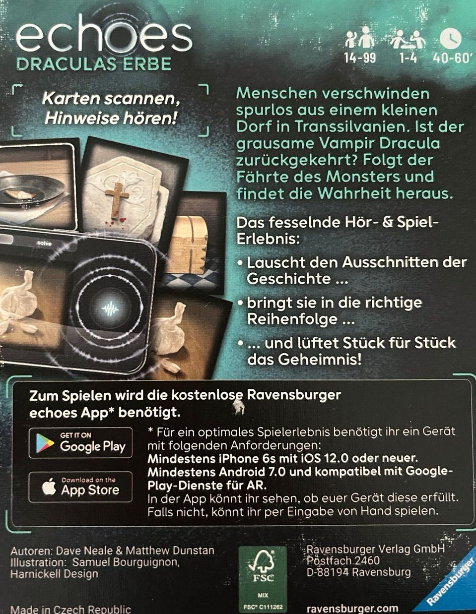 Ravensburger Rav Echoes Draculas Heritage 22360  (1-4) board game collectible [Barcode 4005556223602] - Main Image 2