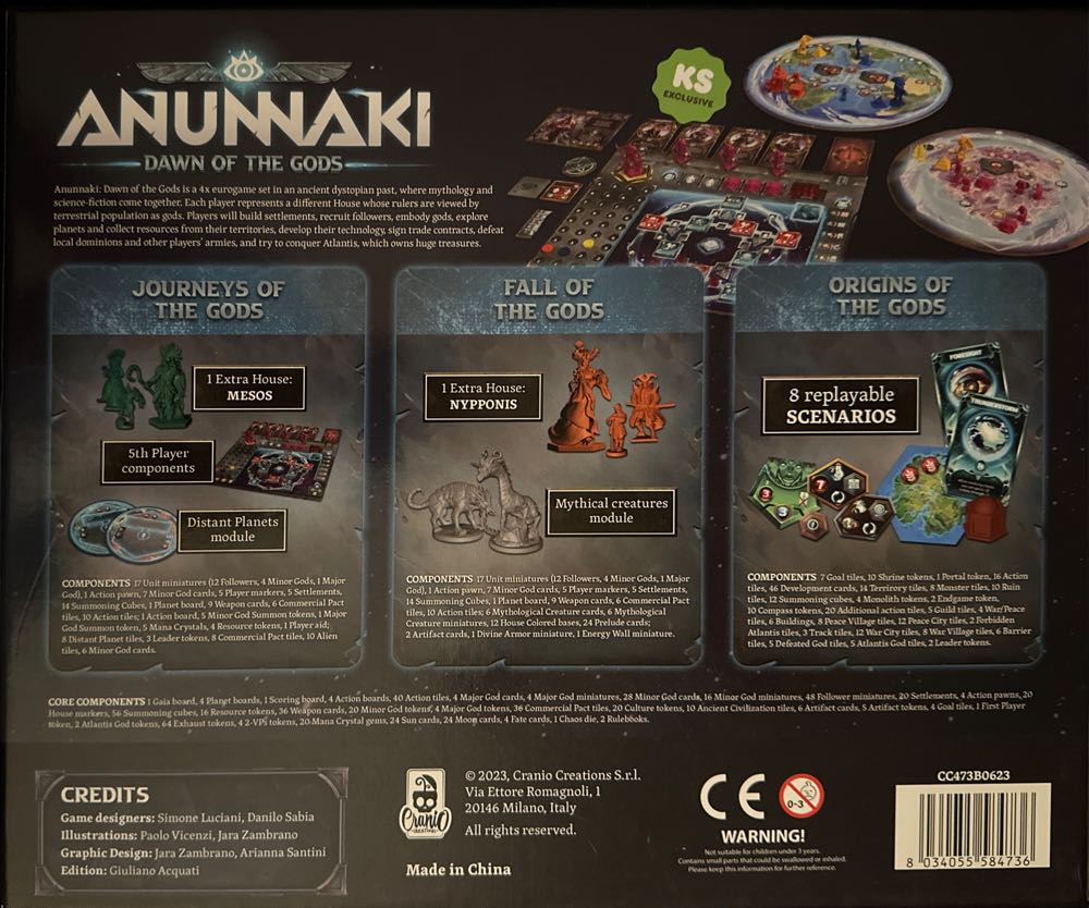Anunnaki: Dawn of the Gods  (1-4) board game collectible [Barcode 8034055584736] - Main Image 2