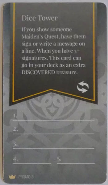 Maiden’s Quest: Promo 3 - Dice Tower  board game collectible - Main Image 2