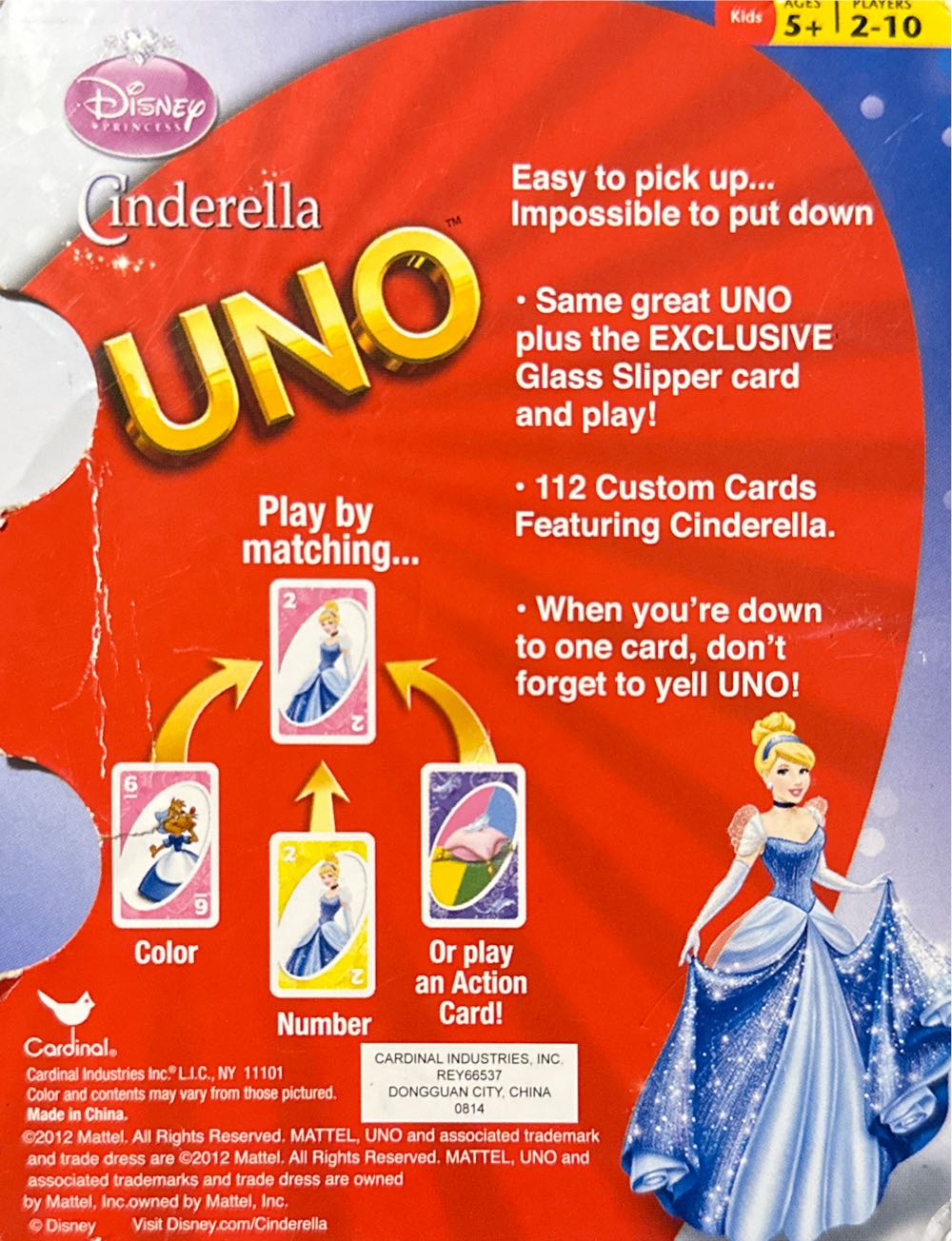 UNO® • Disney: Princesses/Cinderella  (2-10) board game collectible - Main Image 2