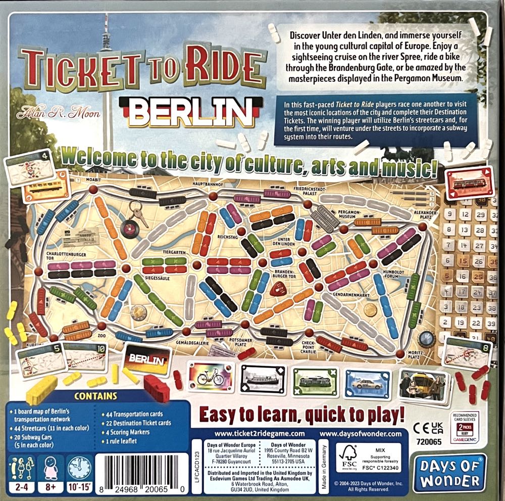 Ticket to Ride Berlin  (2-4) board game collectible [Barcode 824968200650] - Main Image 2