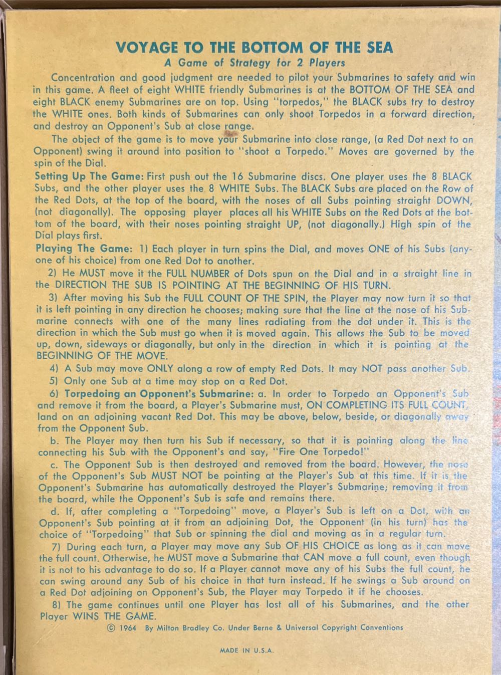 Voyage To The Bottom Of The Sea Game  (2) board game collectible - Main Image 2