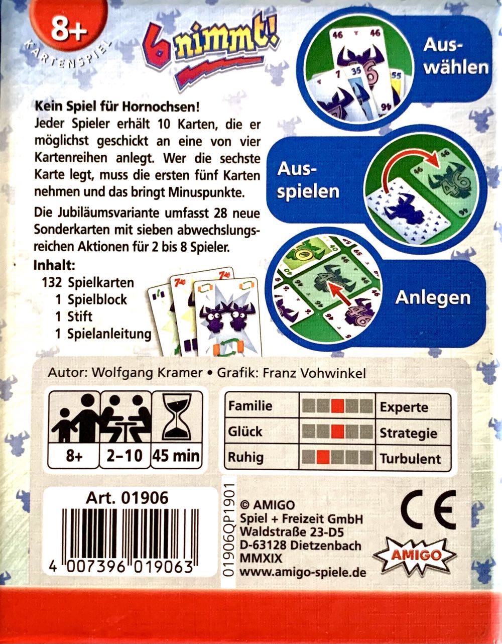 6 Nimmt! 25th Anniversary ed.  (2-10) board game collectible [Barcode 4007396019063] - Main Image 2