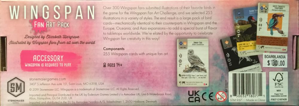 Wingspan: Fan Art Pack  (1 - 5) board game collectible [Barcode 850032180771] - Main Image 2