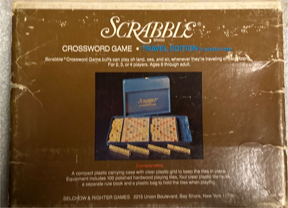 Scrabble Brand Crossword Game Travel Edition  (2-4) board game collectible - Main Image 2