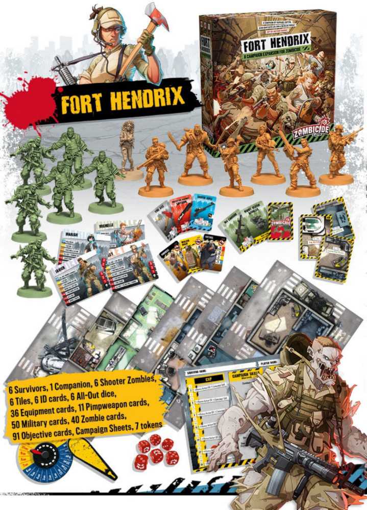 Zombicide 2nd Edition: Fort Hendrix  (1-6) board game collectible [Barcode 5902560386691] - Main Image 2