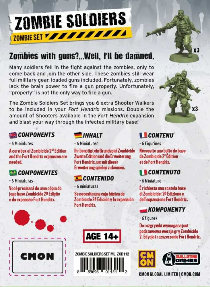Zombicide 2nd Edition: Zombie Soldiers Set  (1-6) board game collectible [Barcode 889696014542] - Main Image 2