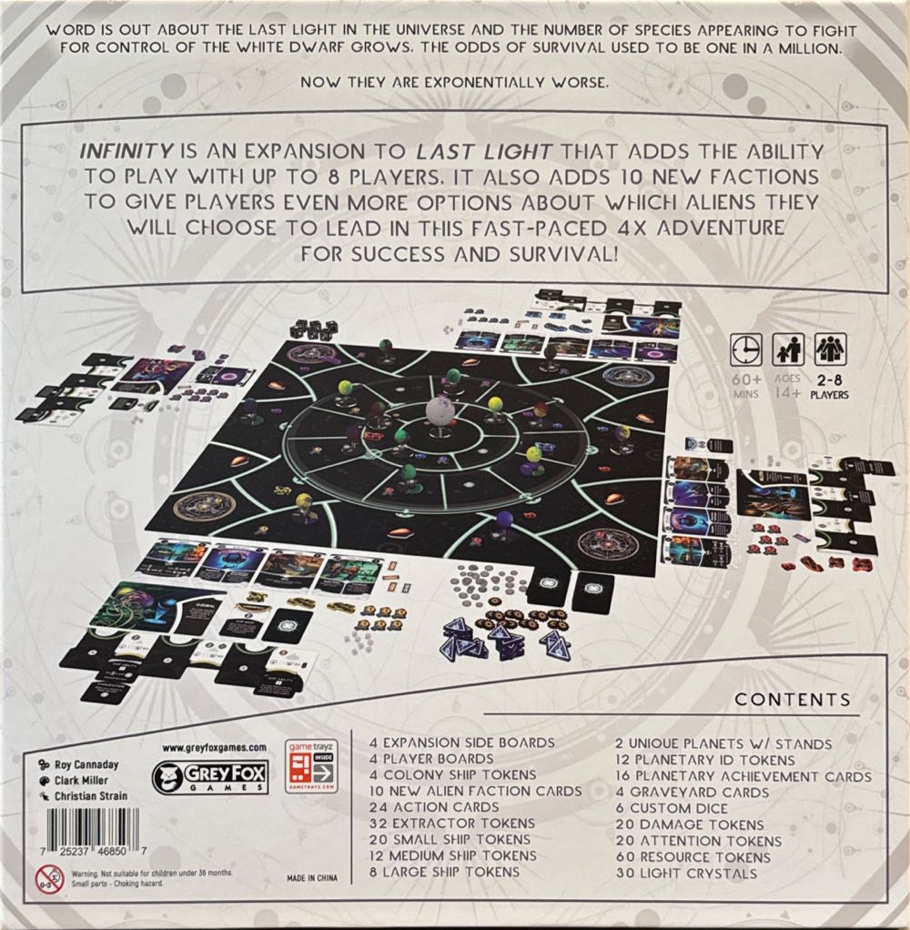 Last Light: Infinity  (2-8) board game collectible [Barcode 725237468507] - Main Image 2