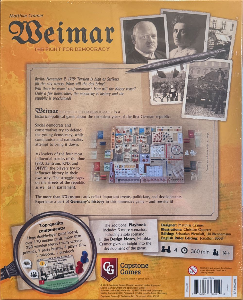 Weimar: The Fight For Democracy  (4) board game collectible [Barcode 850045365110] - Main Image 2