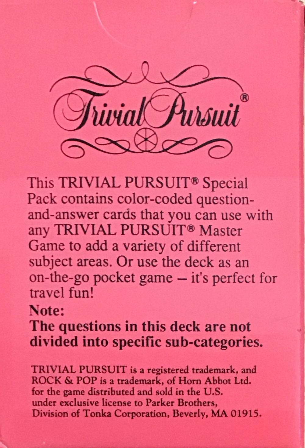 Trivial Pursuit Rock & Pop  board game collectible - Main Image 2