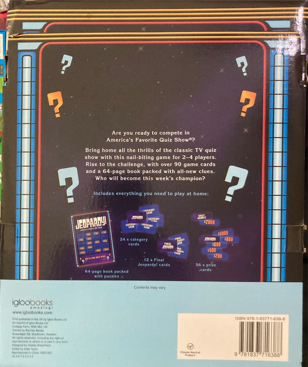 Jeopardy! (2022)  (2-4) board game collectible [Barcode 9781837716388] - Main Image 2