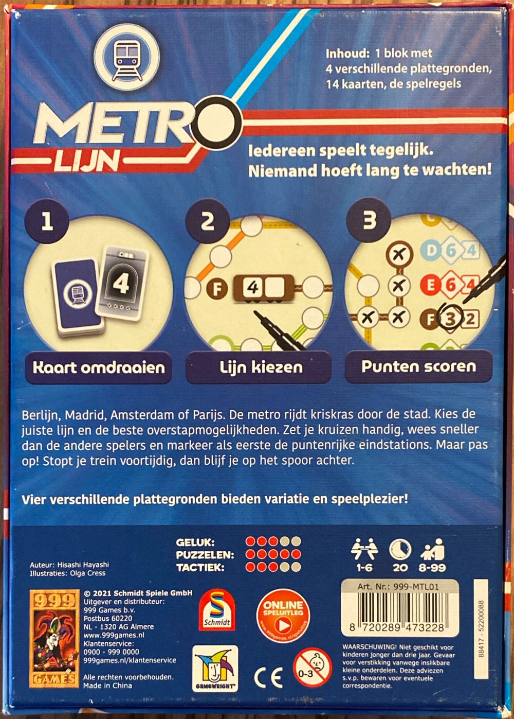 Metro Lijn  board game collectible [Barcode 8720289473228] - Main Image 2