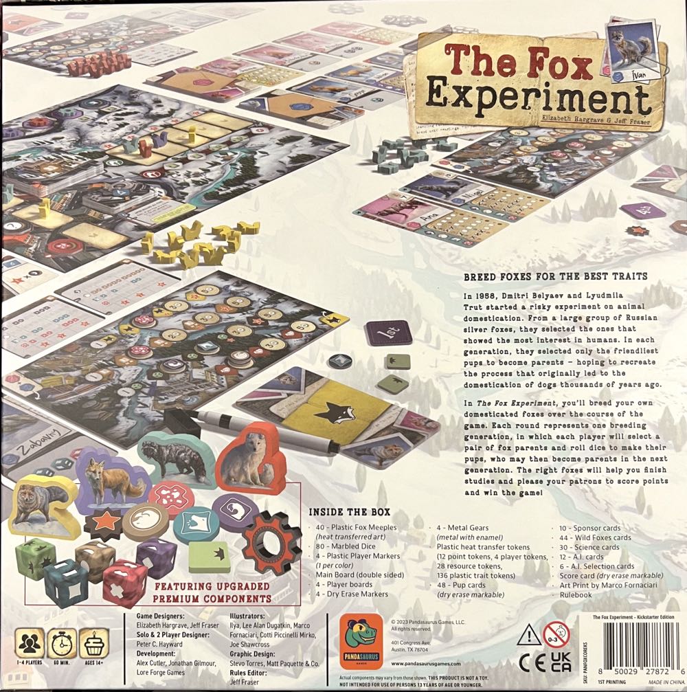 The Fox Experiment (Kickstarter Edition)  (1-6) board game collectible [Barcode 850029278726] - Main Image 2