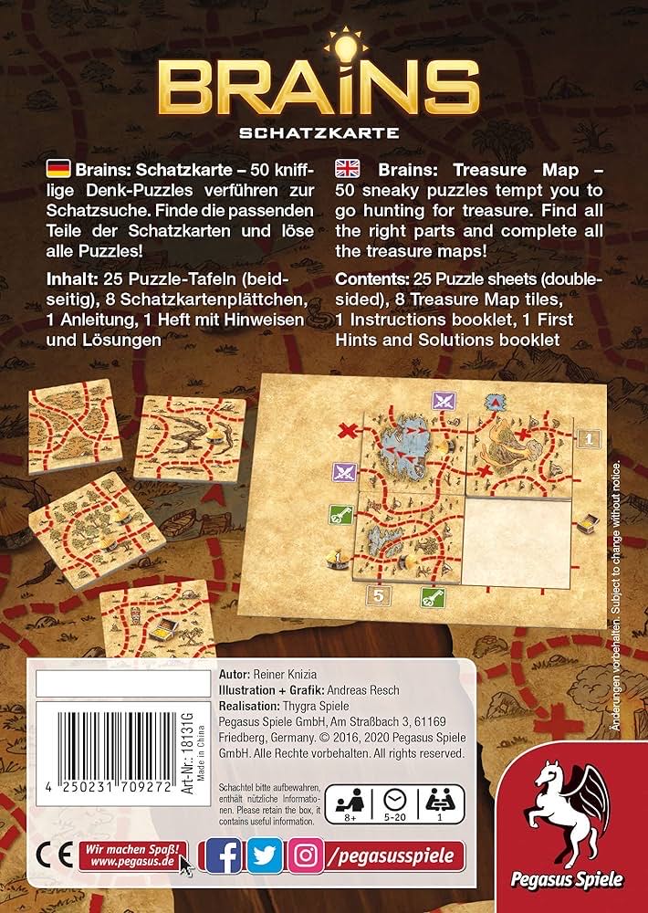 Brains Treasure Map Schatzkarte Chest Card  (1) board game collectible [Barcode 4250231709272] - Main Image 4