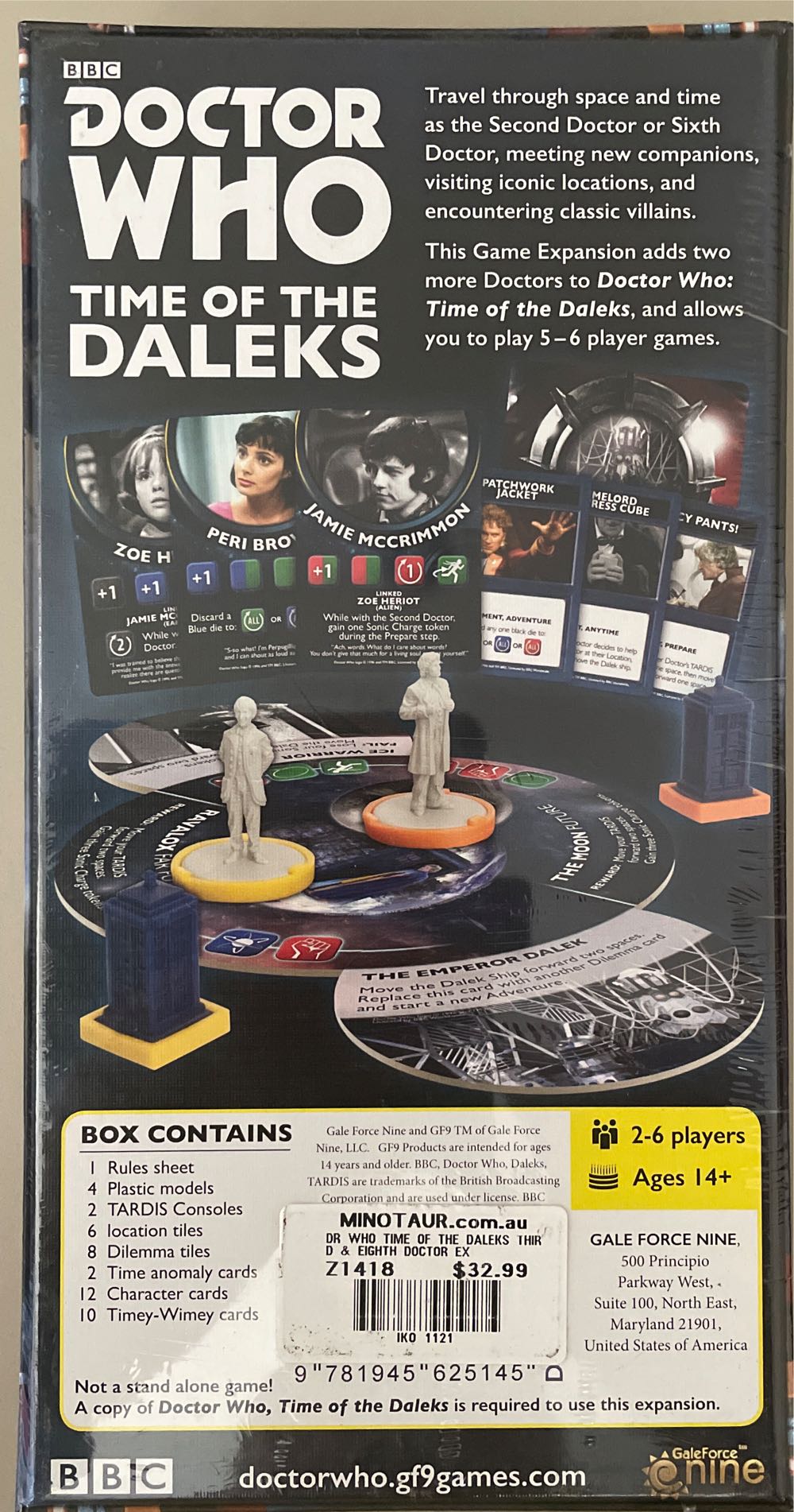 Doctor Who: Time Of The Daleks Expansion 2nd Doctor & 6th Doctor  (2 - 6) board game collectible [Barcode 9781945625145] - Main Image 2