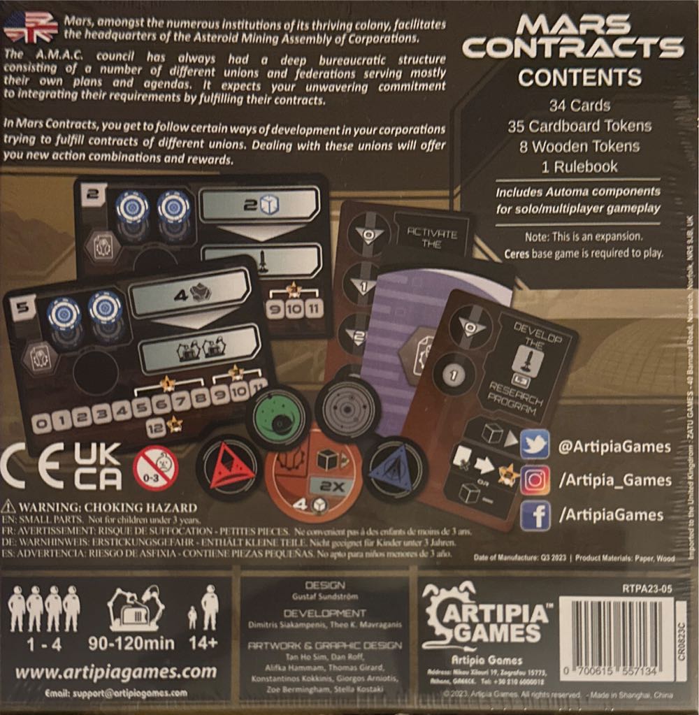 Ceres: Mars Contracts  (1-4) board game collectible [Barcode 700615557134] - Main Image 2
