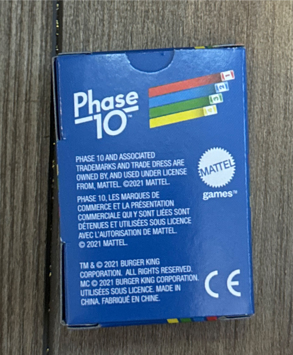 Phase 10 - Burger King  (2) board game collectible - Main Image 2