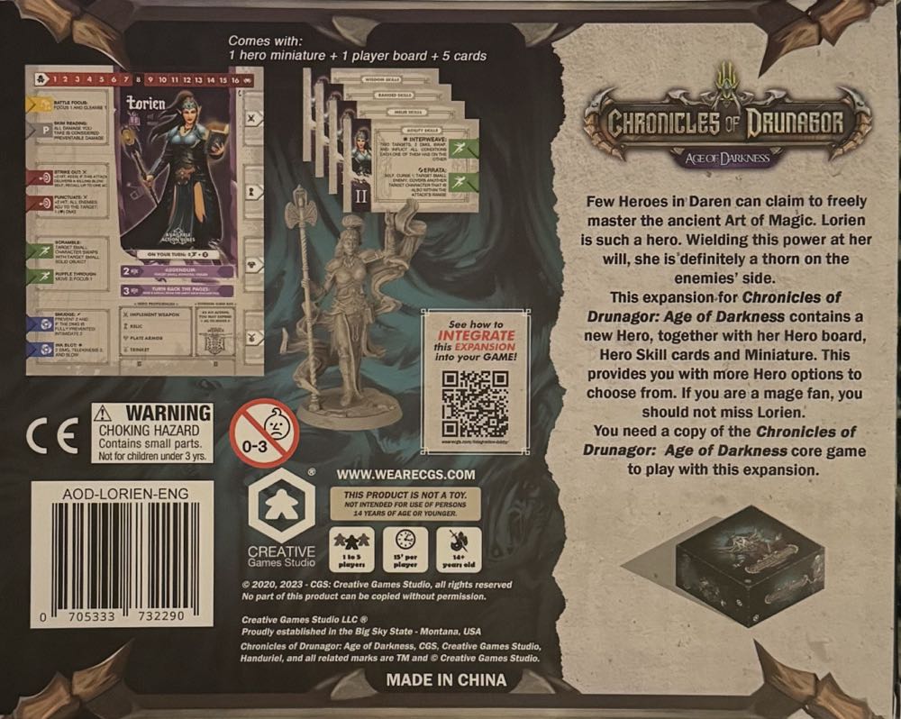 Chronicles of Drunagor: Age of Darkness - Lorien  board game collectible [Barcode 705333732290] - Main Image 2