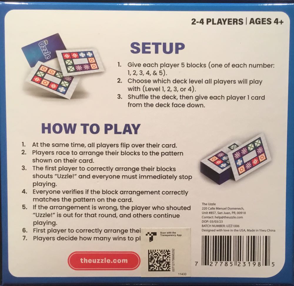 The Uzzle  (2 - 4) board game collectible [Barcode 727785231985] - Main Image 2