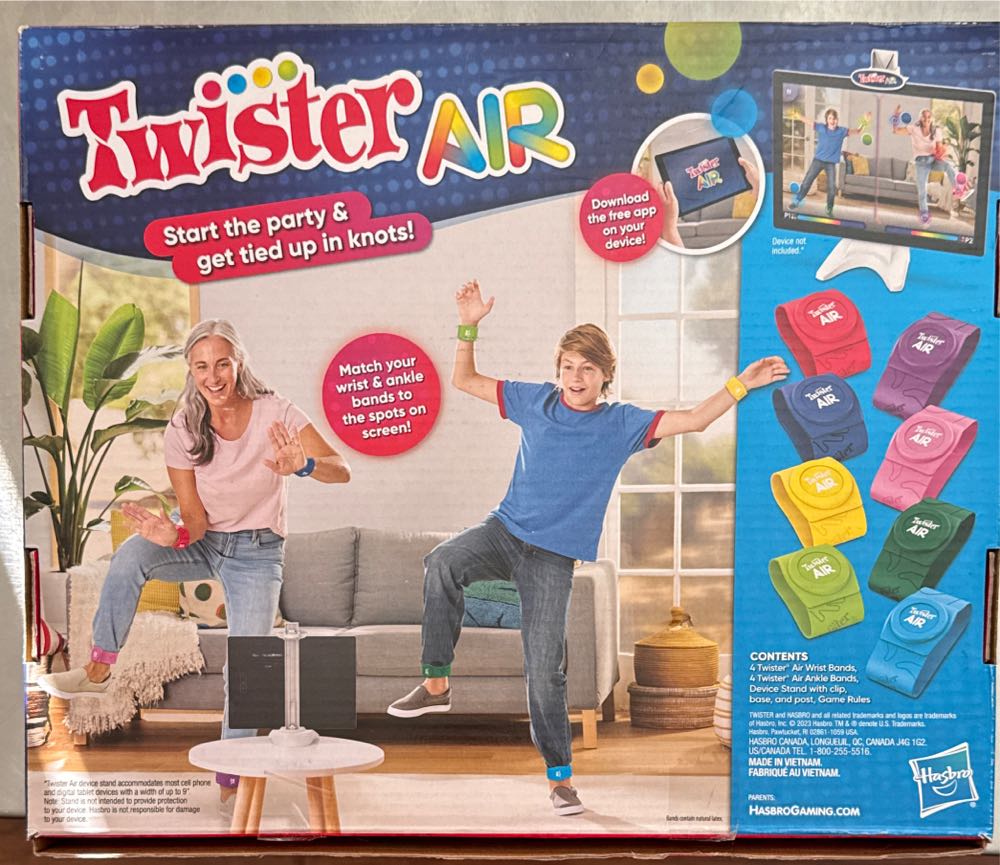 Twister Air Game | Ar APP Play Links To Smart Devices  (1-8) board game collectible [Barcode 195166224404] - Main Image 3