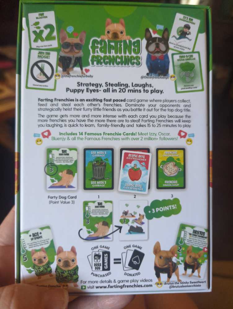 Farting Frenchies Popular Fast-paced & Strategic Card Game Gift For Kids Teens Adults Family Parties Trips Camping Game Night Simple Setup 20 Min Playtime 2-4 Players Ages 7 8 9 10  (2-4) board game collectible [Barcode 860006170608] - Main Image 2