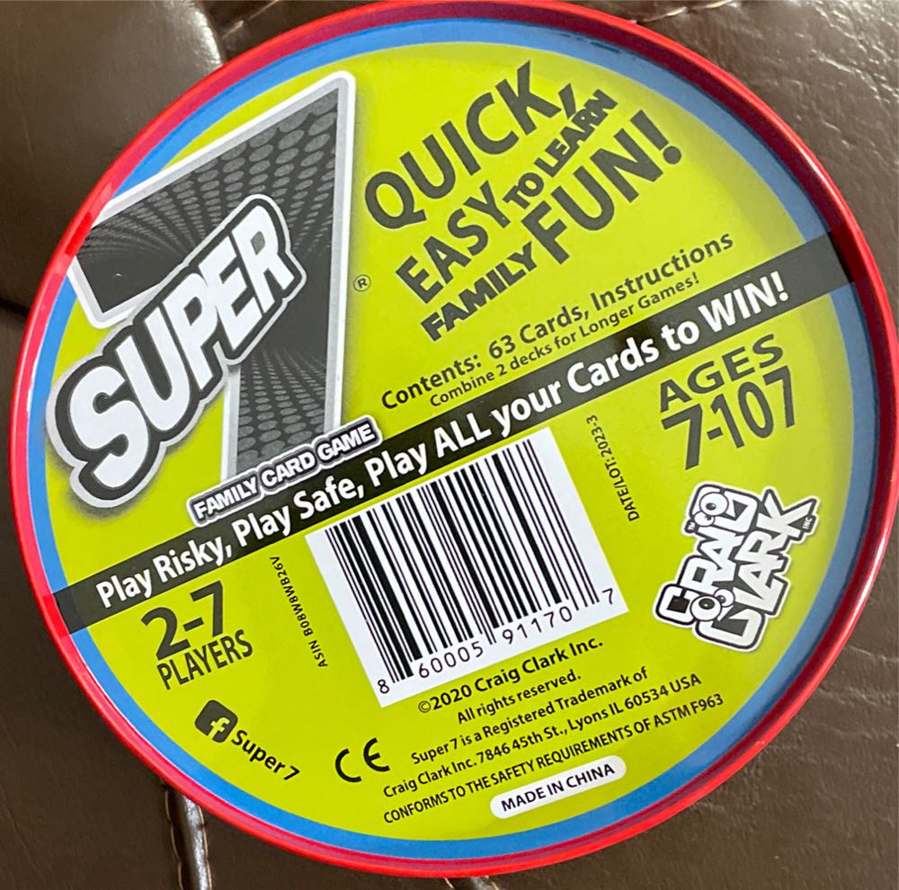 Super 7 Family Card Game  (2-7) board game collectible [Barcode 860005911707] - Main Image 2