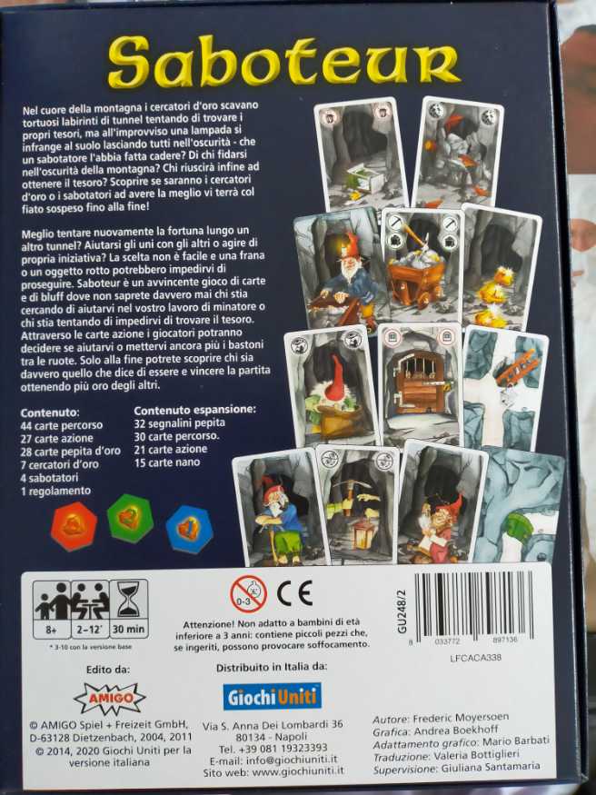 Saboteur  (2-12) board game collectible [Barcode 8033772897136] - Main Image 2