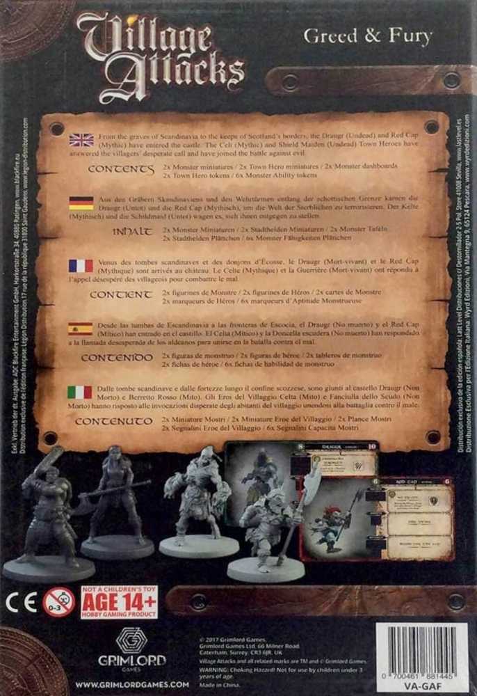 Village Attacks: Greed & Fury  (1-5) board game collectible [Barcode 700461881445] - Main Image 2