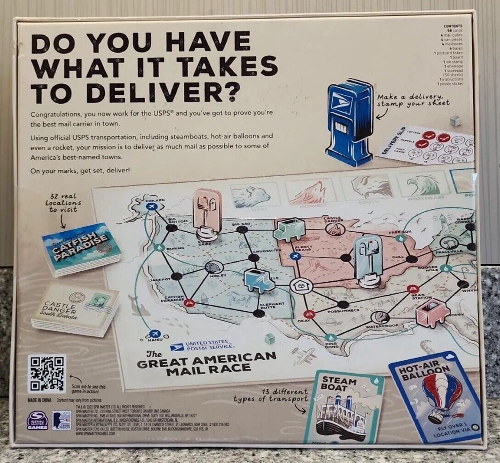 USPS: The Great American Mail Race  (2-4) board game collectible [Barcode 759751900274] - Main Image 2