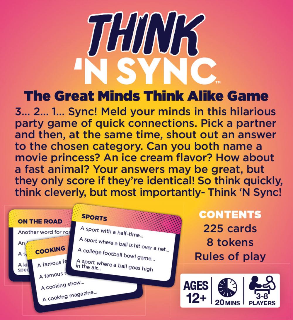 Think ’n Sync  (3-8) board game collectible [Barcode 0759751011086] - Main Image 3