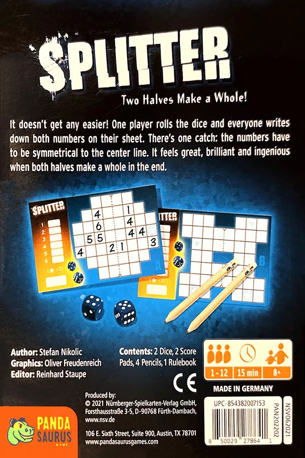 Splitter  (1-12) board game collectible [Barcode 850029278641] - Main Image 2