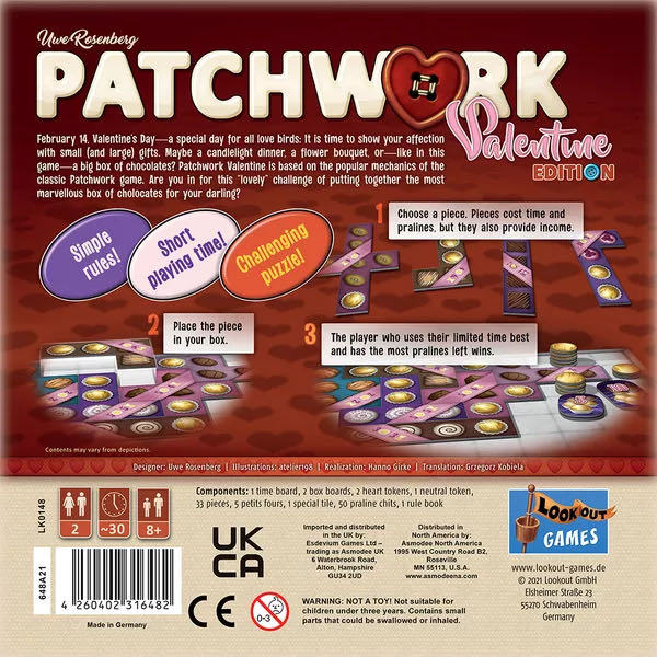 Patchwork: Valentine’s Day Edition  (2) board game collectible [Barcode 4260402316482] - Main Image 2