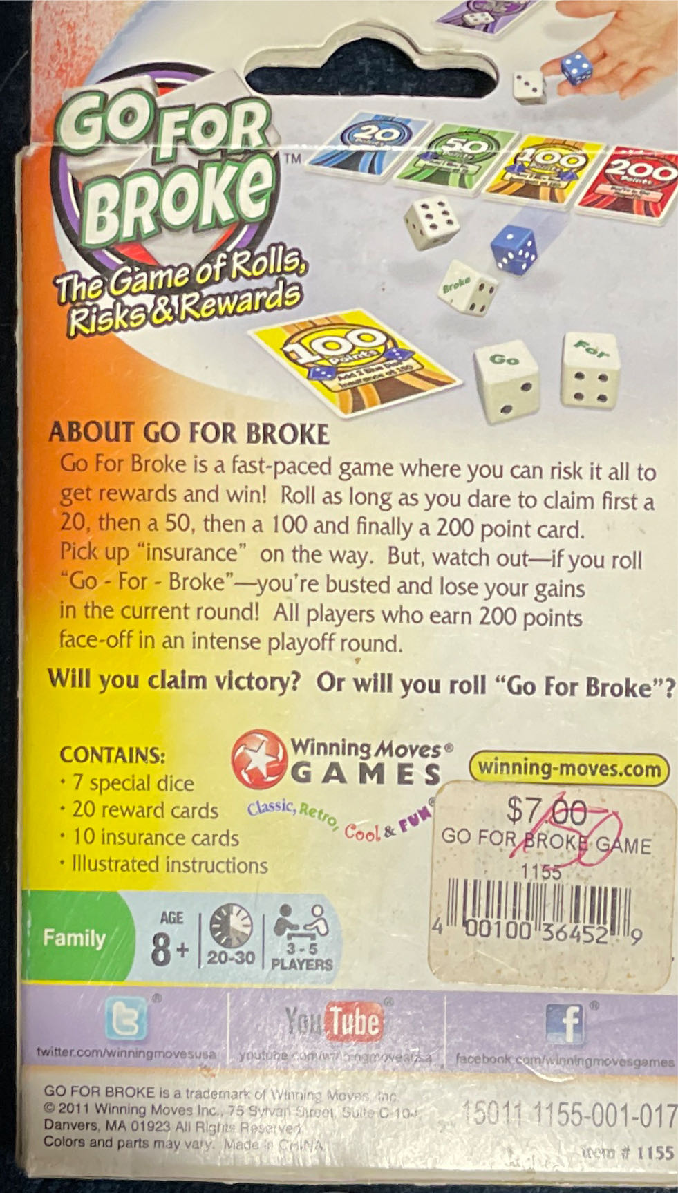 Go For Broke The Game Of Rolls Risks & Rewards  (3-5) board game collectible - Main Image 2