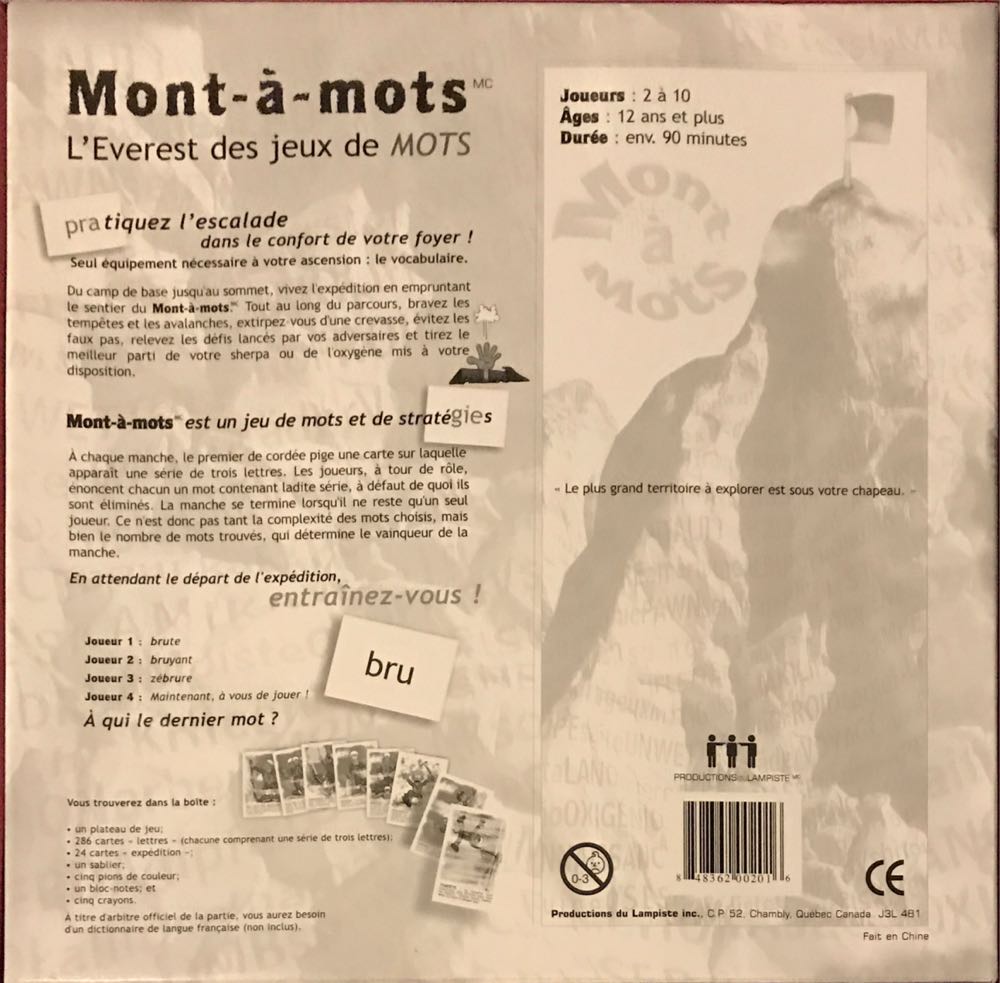 Mont Mots  board game collectible [Barcode 848362002016] - Main Image 2