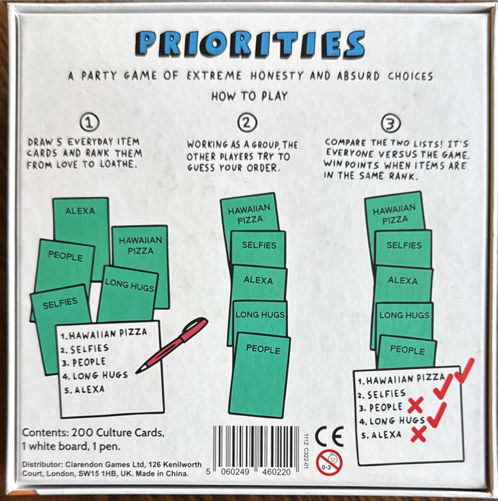 Priorities  (2+) board game collectible [Barcode 5060249460220] - Main Image 2