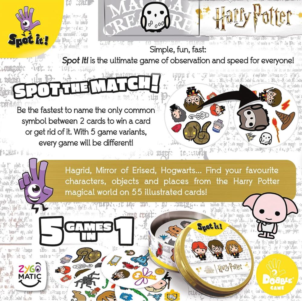 Spot It! Harry Potter  (2-8) board game collectible [Barcode 3558380112020] - Main Image 2