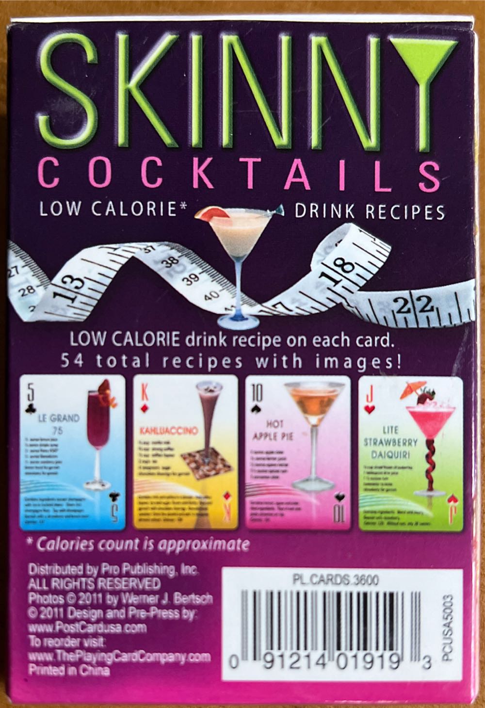 Playing Cards | Skinny Cocktails  board game collectible [Barcode 091214019193] - Main Image 2