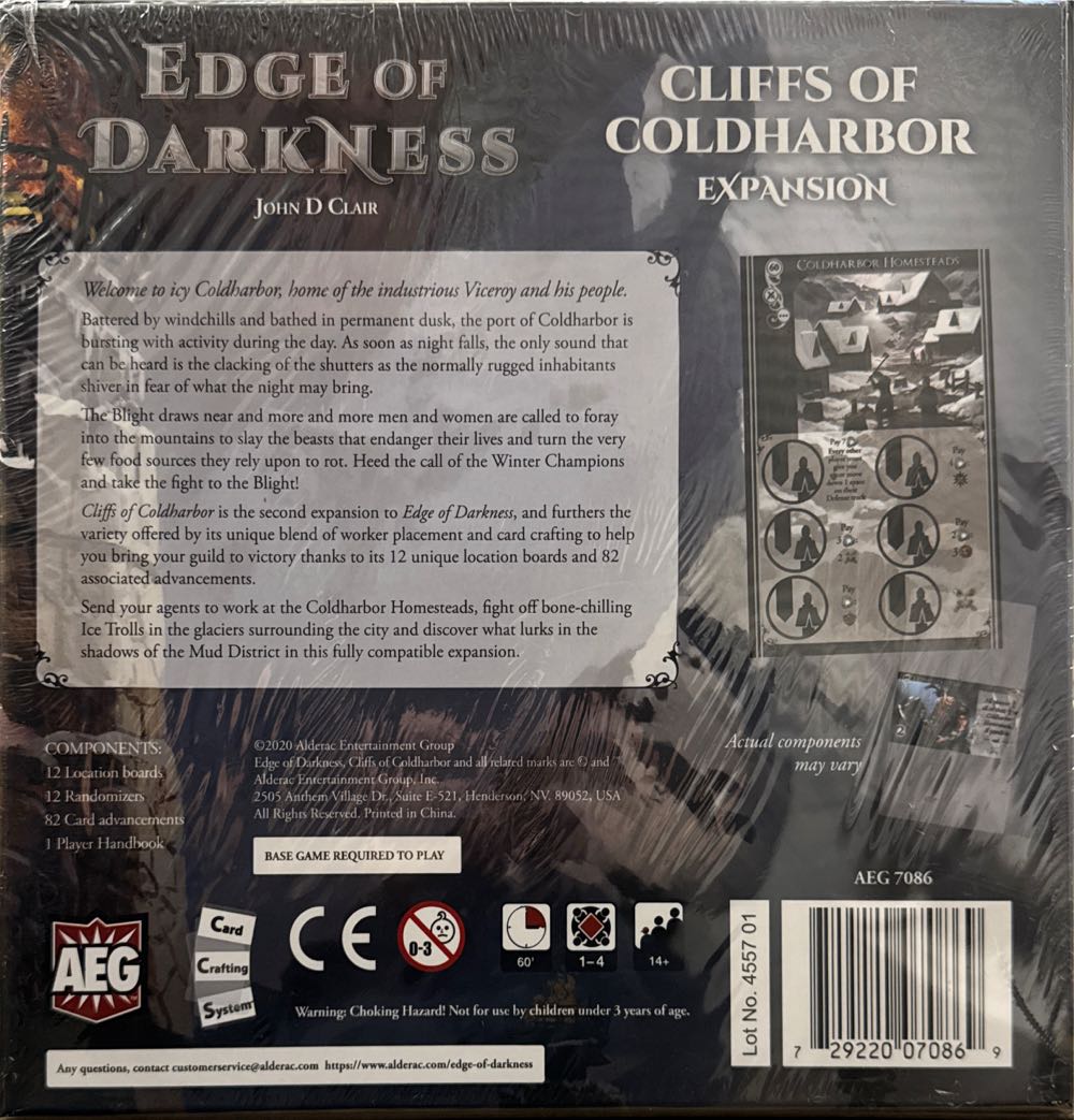 Edge Of Darkness: Cliffs Of Coldharbor Expansion  board game collectible [Barcode 729220070869] - Main Image 2