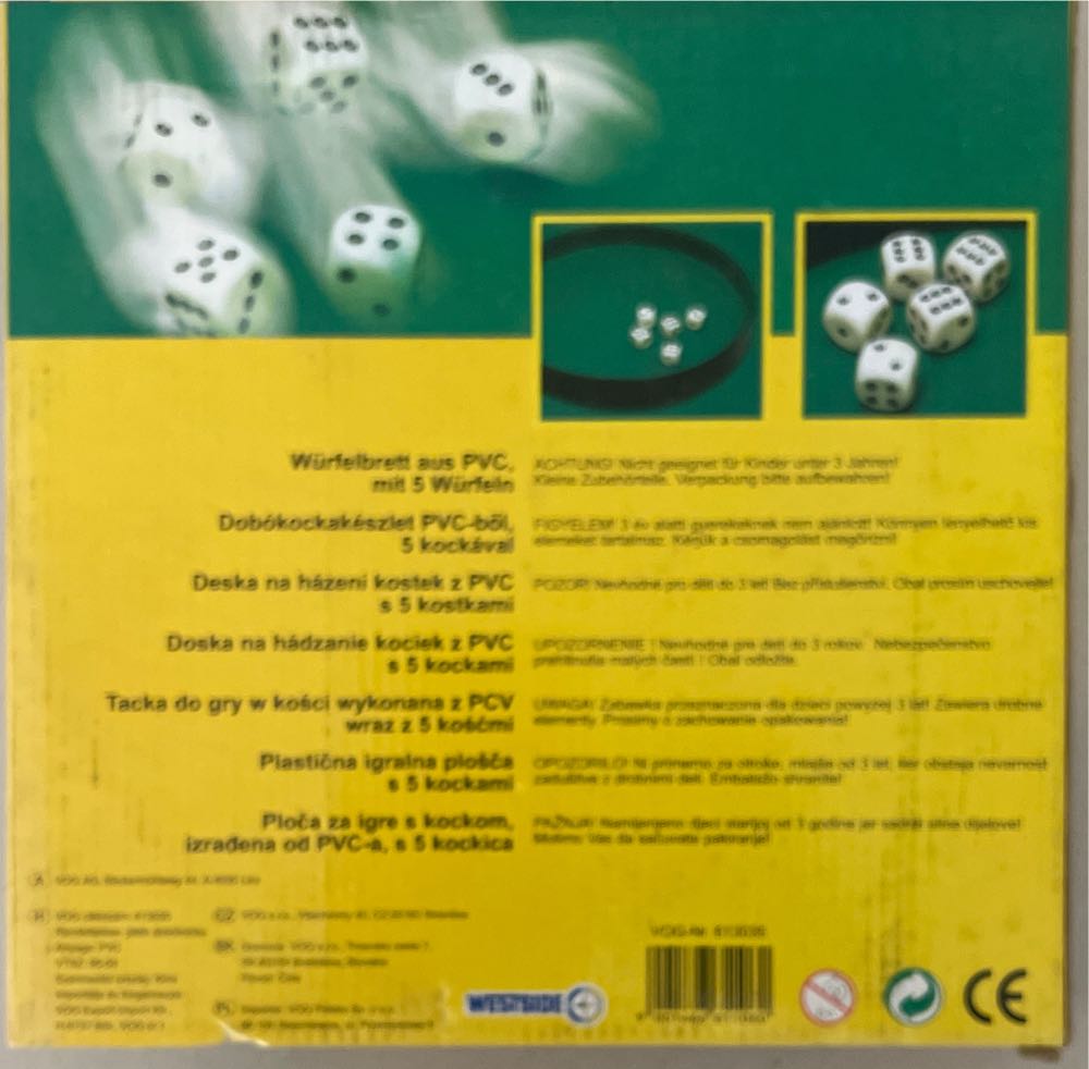 Würfelbrett Mít 5 Würfeln  (2-6) board game collectible [Barcode 9001466611060] - Main Image 2