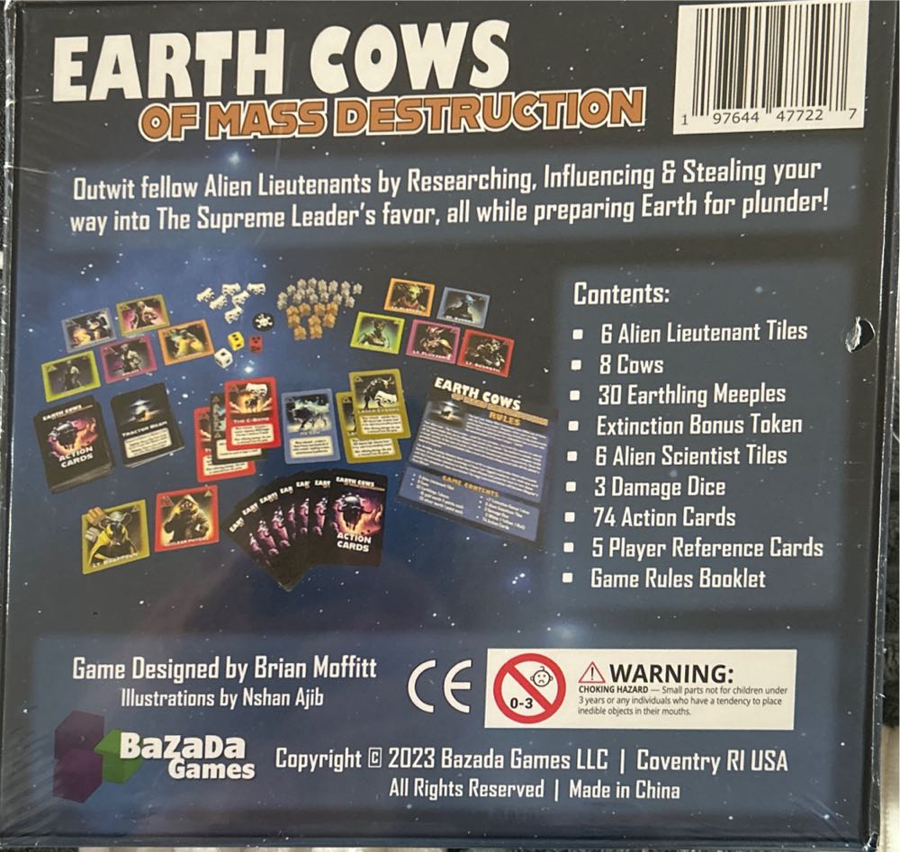 Earth Cows Of Mass Destruction  (2-5) board game collectible [Barcode 197644477227] - Main Image 2