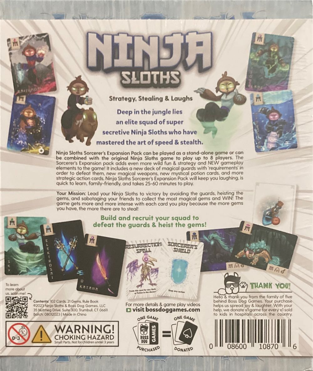 Ninja Sloths: Sorcerer’s Expansion Pack  (2-4) board game collectible [Barcode 008600108706] - Main Image 2