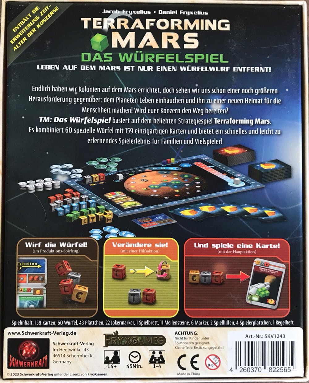Terraforming Mars: Das Würfelspiel  (1-4) board game collectible [Barcode 4260370822565] - Main Image 2