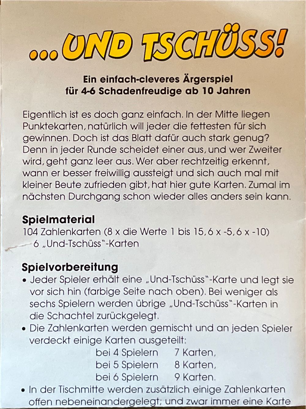 …und Tschüss  (4-6) board game collectible - Main Image 4