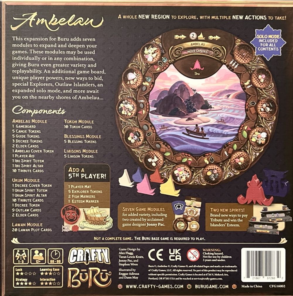 Buru: Ambelau Expansion  (1-5) board game collectible [Barcode 721867512832] - Main Image 2