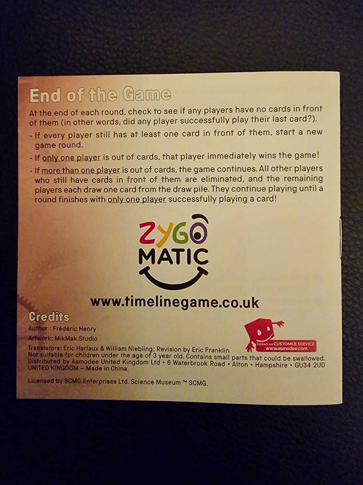 Timeline: Science Musum  (2-8) board game collectible - Main Image 2