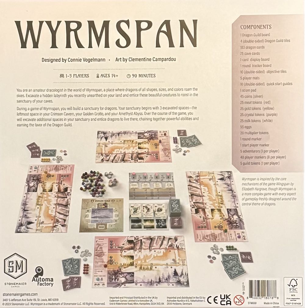 Wyrmspan  (5) board game collectible [Barcode 850032180788] - Main Image 2