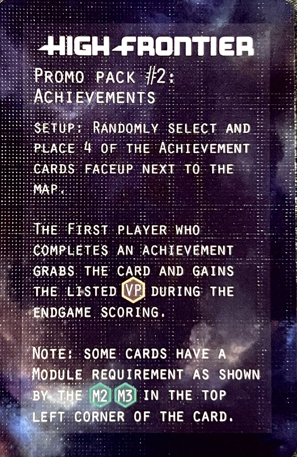 High Frontier: Promo Pack #2 - Achievements  board game collectible [Barcode 7350142350376] - Main Image 2